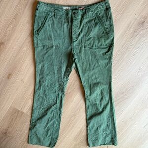 Anthropologie Pilcro Jefferson Utility Pant Bootcut Flare Leg Sz 32 Green